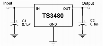 TS3480CX33, LDO регулятор напряжения с низким током покоя